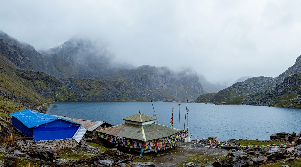 Pilgrims at Gosaikunda temple lake